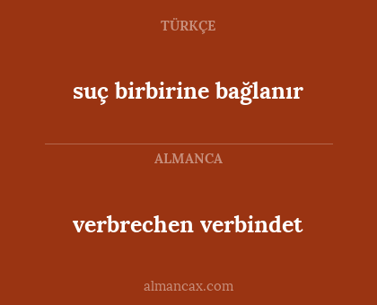 verbrechen verbindet - suç birbirine bağlanır