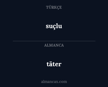 suçlu - täter