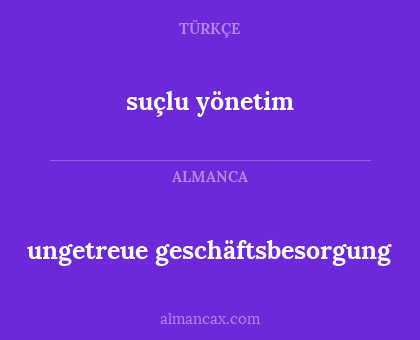ungetreue geschäftsbesorgung - suçlu yönetim