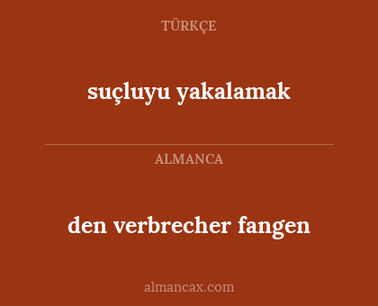 suçluyu yakalamak - den verbrecher fangen