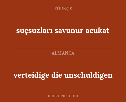 verteidige die unschuldigen - suçsuzları savunur acukat
