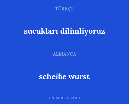 scheibe wurst - sucukları dilimliyoruz