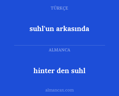 suhl'un arkasında - hinter den suhl