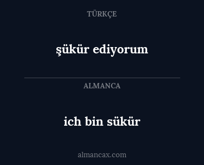 şükür ediyorum - ich bin sükür