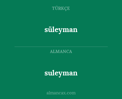 suleyman - süleyman