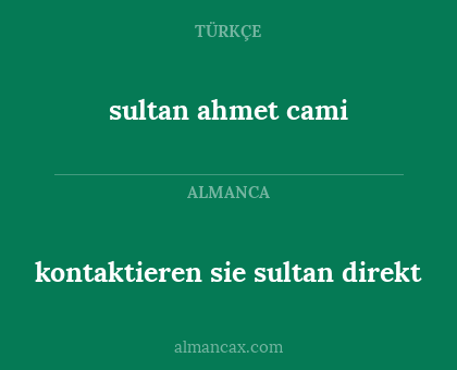 sultan ahmet cami - kontaktieren sie sultan direkt