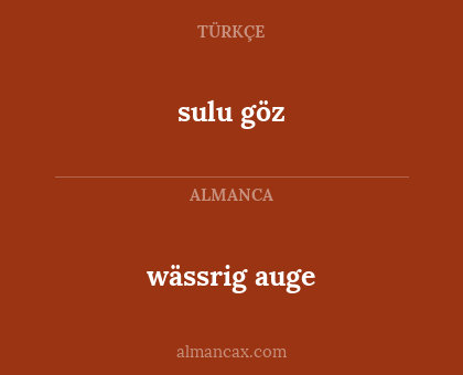 wässrig auge - sulu göz