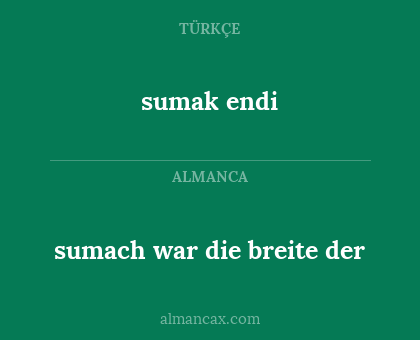 sumach war die breite der - sumak endi