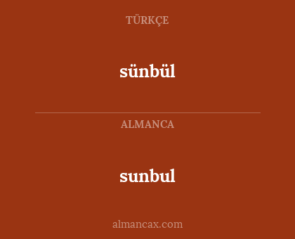 sunbul - sünbül