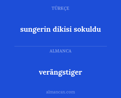 sungerin dikisi sokuldu - verängstiger