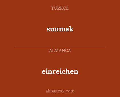 sunmak - einreichen