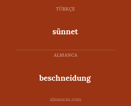 sünnet - beschneidung