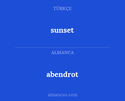 abendrot - sunset