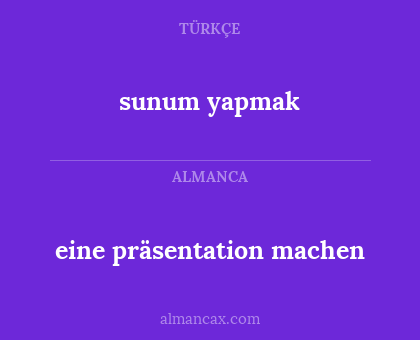 eine präsentation machen - sunum yapmak