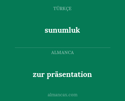 zur präsentation - sunumluk