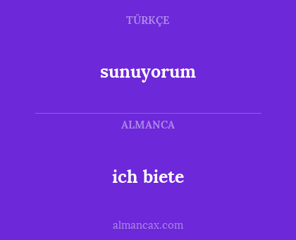 sunuyorum - ich biete