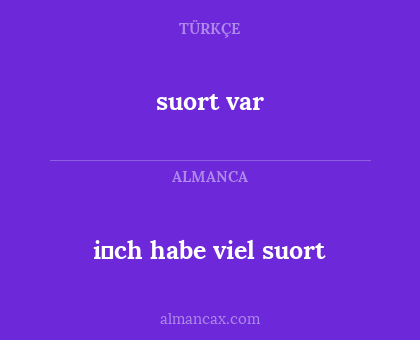 suort var - i̇ch habe viel suort