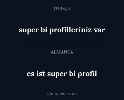 es ist super bi profil - super bi profilleriniz var