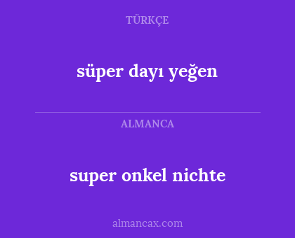 süper dayı yeğen - super onkel nichte