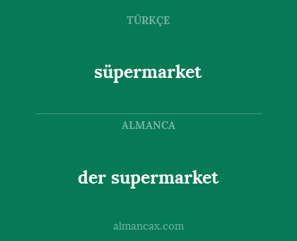 süpermarket - der supermarket