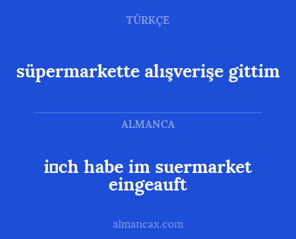 süpermarkette alışverişe gittim - i̇ch habe im suermarket eingeauft
