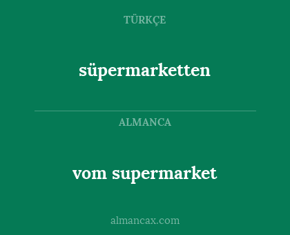 süpermarketten - vom supermarket