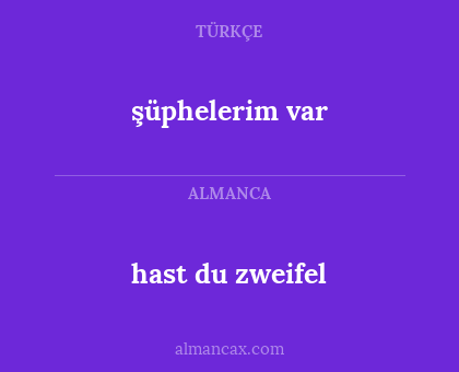 şüphelerim var - hast du zweifel