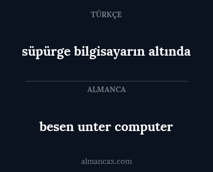 süpürge bilgisayarın altında - besen unter computer