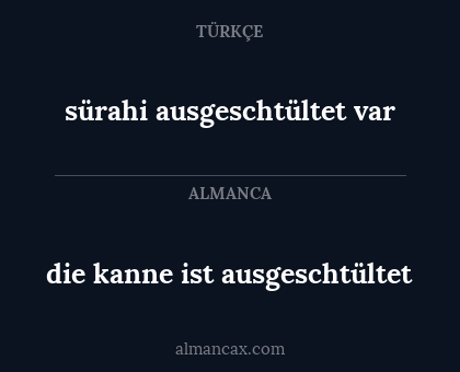 die kanne ist ausgeschtültet - sürahi ausgeschtültet var