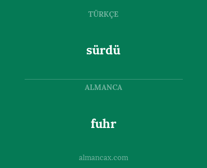 sürdü - fuhr