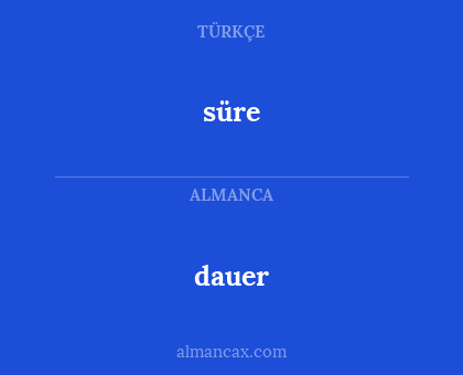 süre - dauer