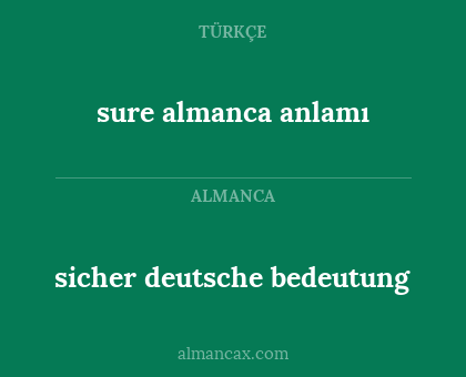 sure almanca anlamı - sicher deutsche bedeutung