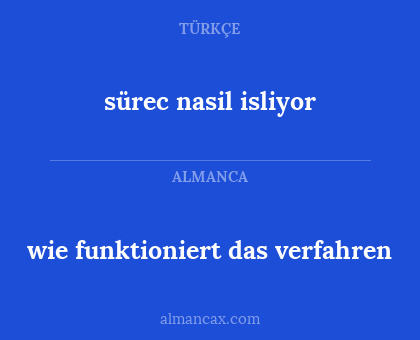 sürec nasil isliyor - wie funktioniert das verfahren