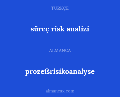 prozeßrisikoanalyse - süreç risk analizi