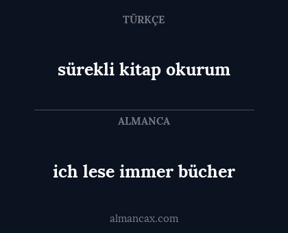 ich lese immer bücher - sürekli kitap okurum
