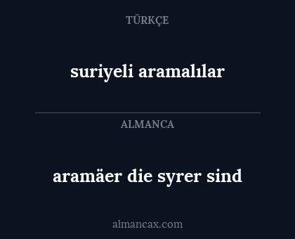 aramäer die syrer sind - suriyeli aramalılar