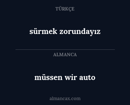 müssen wir auto - sürmek zorundayız
