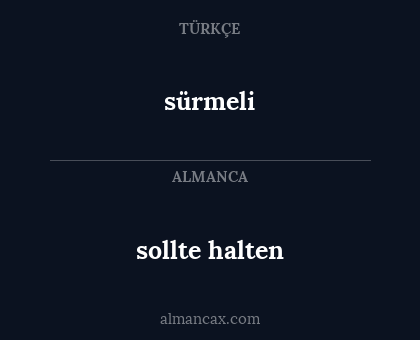 sürmeli - sollte halten