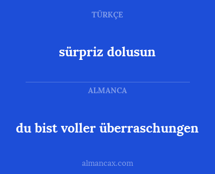 sürpriz dolusun - du bist voller überraschungen