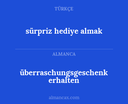 überraschungsgeschenk erhalten - sürpriz hediye almak
