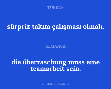 sürpriz takım çalışması olmalı. - die überraschung muss eine teamarbeit sein.