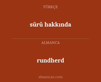 rundherd - sürü hakkında