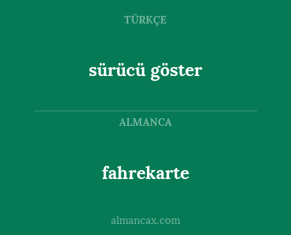 sürücü göster - fahrekarte