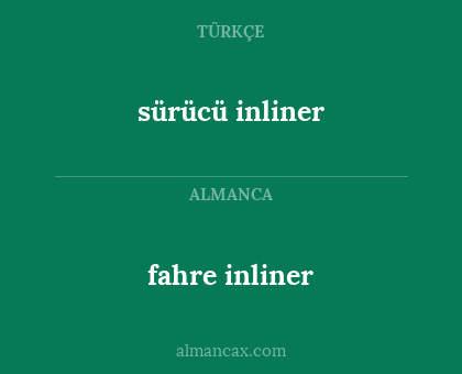 fahre inliner - sürücü inliner
