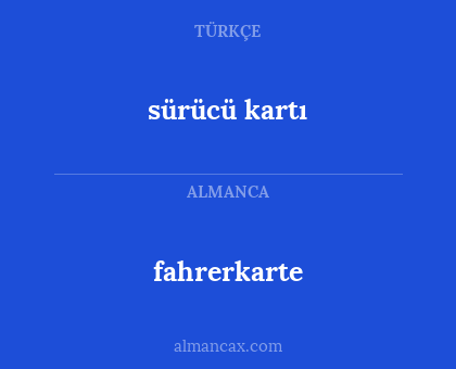fahrerkarte - sürücü kartı