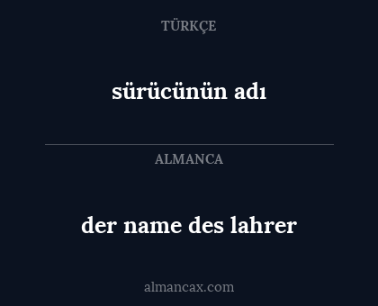 der name des lahrer - sürücünün adı