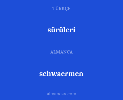 sürüleri - schwaermen