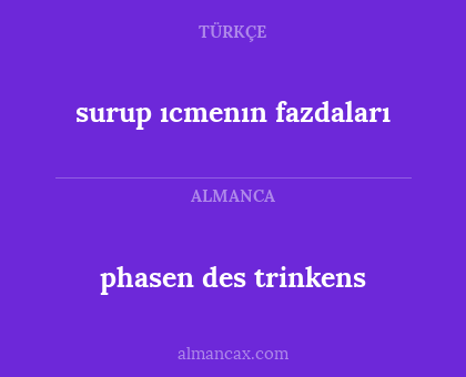 phasen des trinkens - surup ıcmenın fazdaları