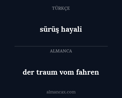 sürüş hayali - der traum vom fahren