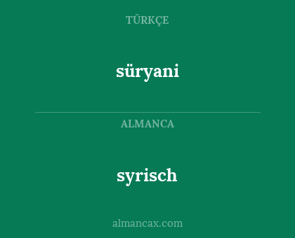 syrisch - süryani